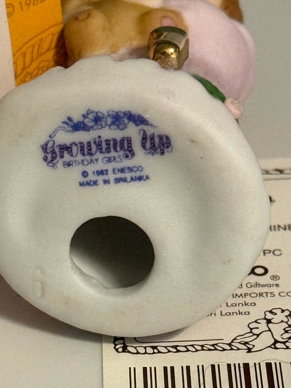 Enesco Porcelain Growing Up Brunette Figurine Age 1 - Picture 5 of 5